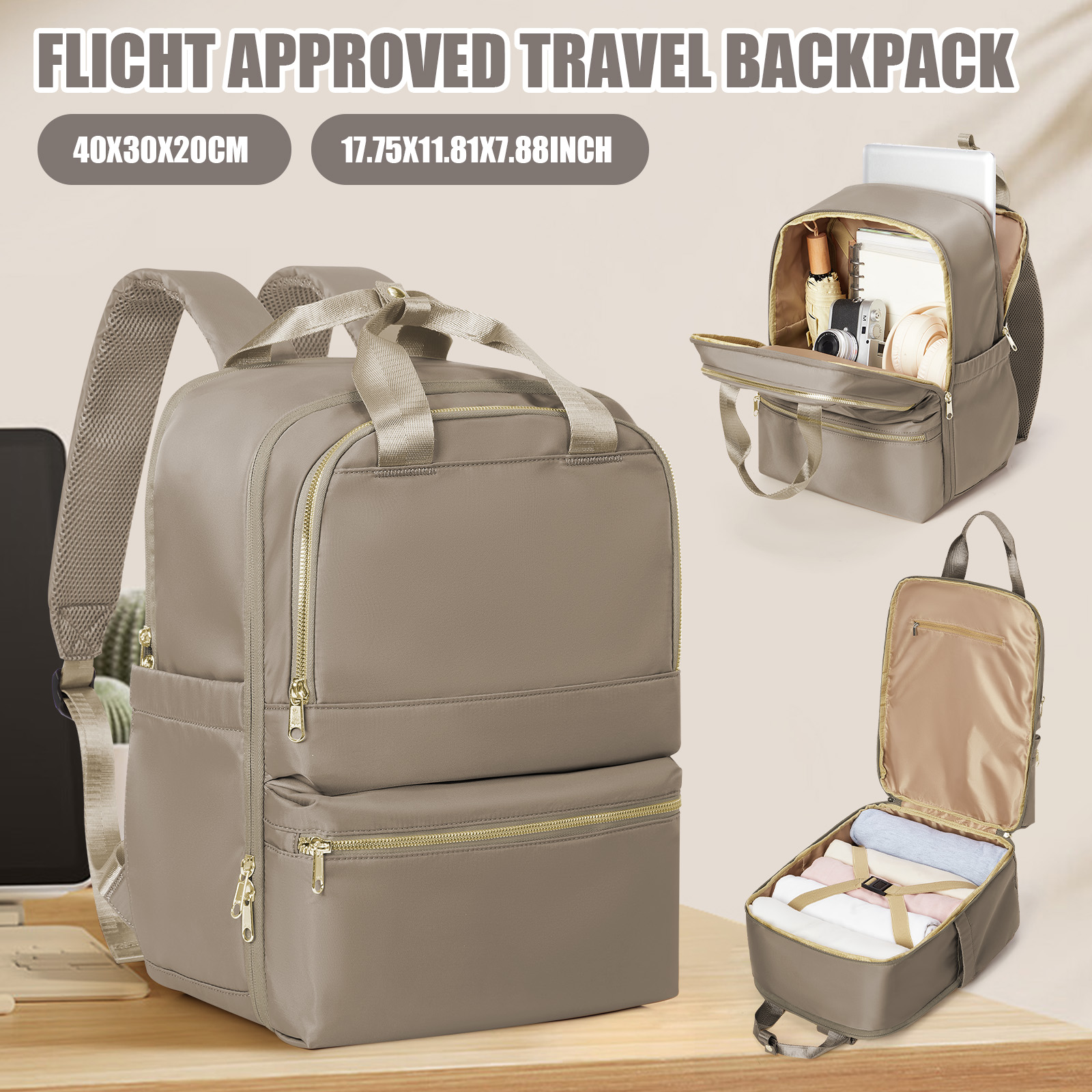 Canvas Backpack Casual - Ryanair 40x30x20 Tas Ransel Perjalanan untuk