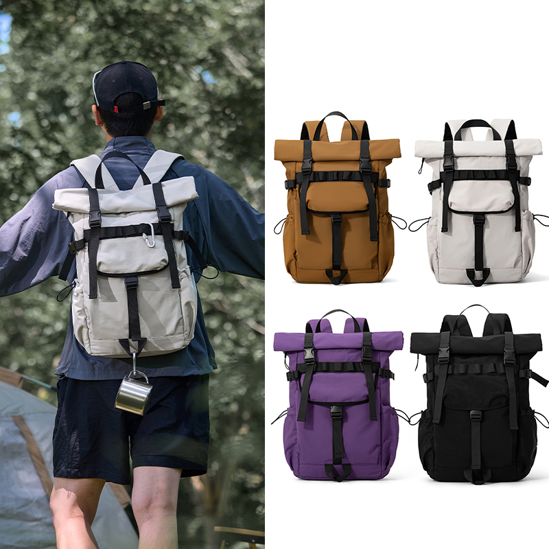 Ransel Pria Baru Model Roll Mo - Canvas Backpack Casual ulasan dan harga