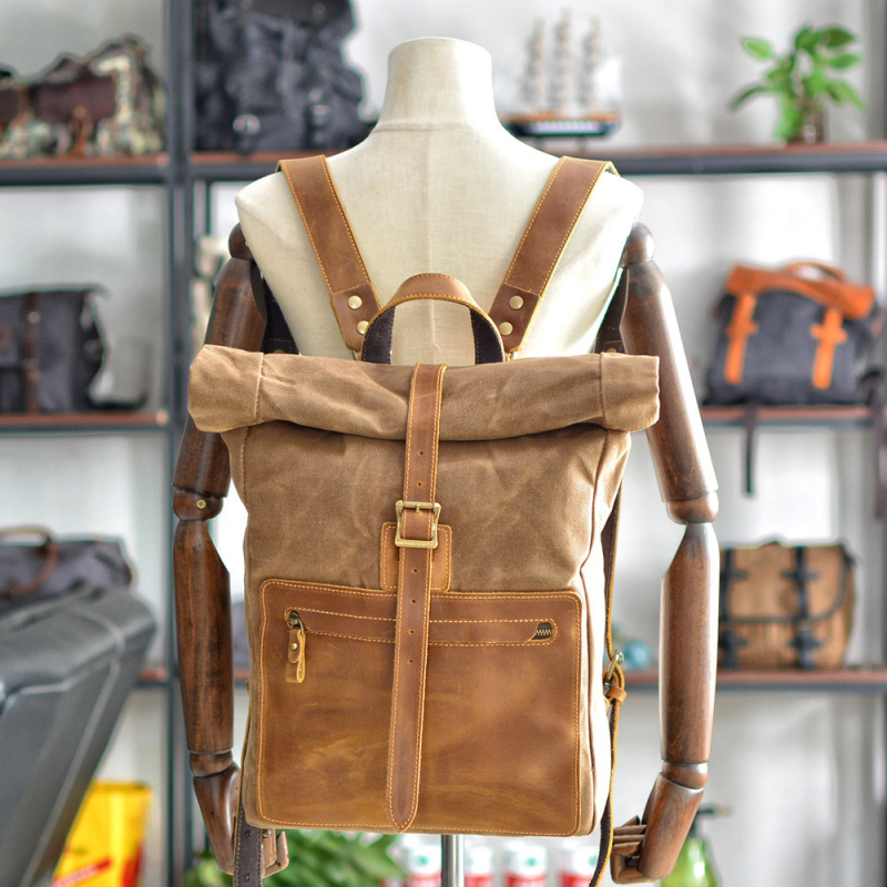 Tas ransel kanvas lilin sederh - Canvas Backpack Casual ulasan dan harga